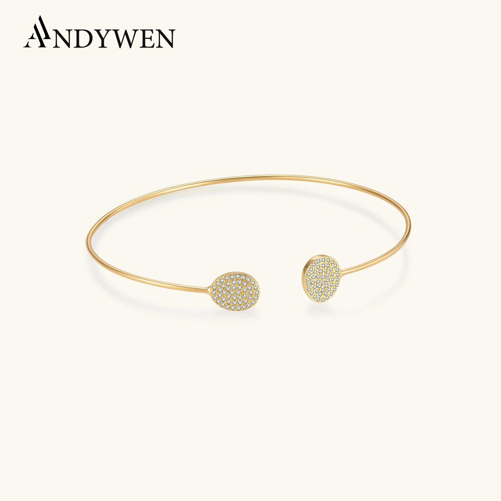 ANDYWEN 925 Sterling Silver Open Cuff Bangle, Micro Pave CZ Disc, Adjustable Thin Flat Bracelet for Women, Everyday Wear Jewelry
ANDYWEN 925 Sterling Silver Open Cuff Bangle, Micro Pave CZ Disc, Adjustable Thin Flat Bracelet for Women, Everyday Wear Jewelry
