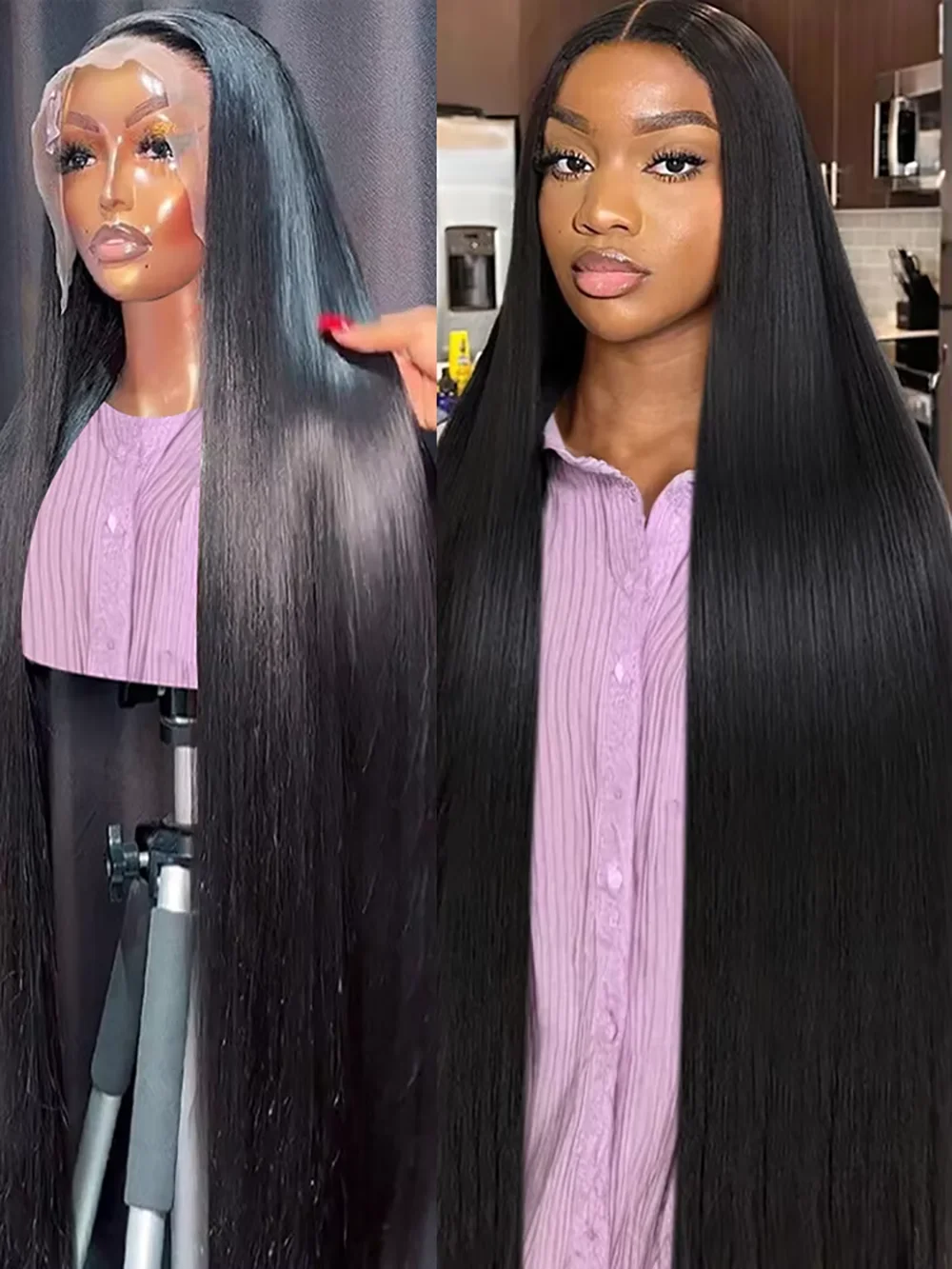 36 46 Inch Straight Natural Black Human Hair Wig 220 Density 13x4 13x6 HD Frontal Lace 5x5 360 Front Wigs Pre-Plucked For Women
36 46 Inch Straight Natural Black Human Hair Wig 220 Density 13x4 13x6 HD Frontal Lace 5x5 360 Front Wigs Pre-Plucked For Women