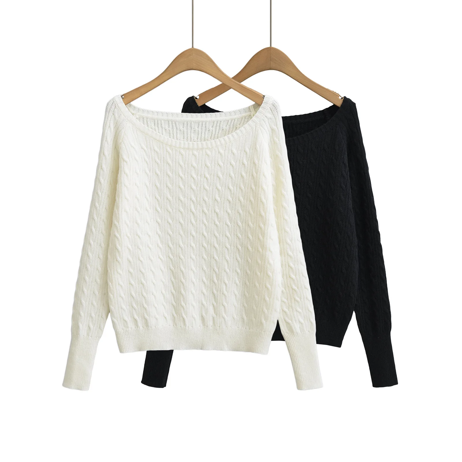 Women's Off-Shoulder Twist Sweater Slim-Fit Large Neckline American Style Top for Autumn New Hot Girl Fashion
Women's Off-Shoulder Twist Sweater Slim-Fit Large Neckline American Style Top for Autumn New Hot Girl Fashion