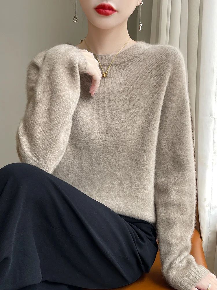 Spring Autumn O-Neck Solid Color Wool Loose Fit Pullover 100% Merino Wool Knitwear Women Sweater Casual Soft Comfortable Tops
Spring Autumn O-Neck Solid Color Wool Loose Fit Pullover 100% Merino Wool Knitwear Women Sweater Casual Soft Comfortable Tops