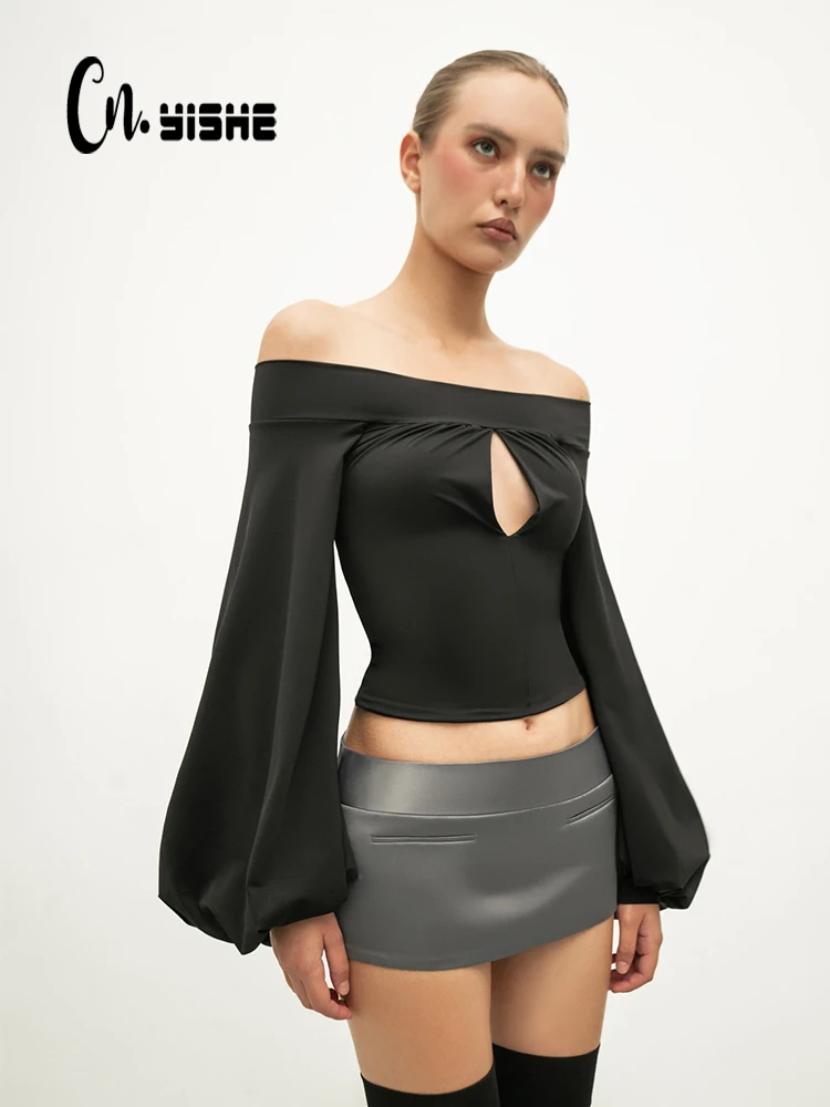 CNYISHE Slash Neck Hollow Out Sheath Women Tops Sexy Club Streetwear Casual Chic Fashion Female Elegant Tees Blouse Solid Fit
CNYISHE Slash Neck Hollow Out Sheath Women Tops Sexy Club Streetwear Casual Chic Fashion Female Elegant Tees Blouse Solid Fit