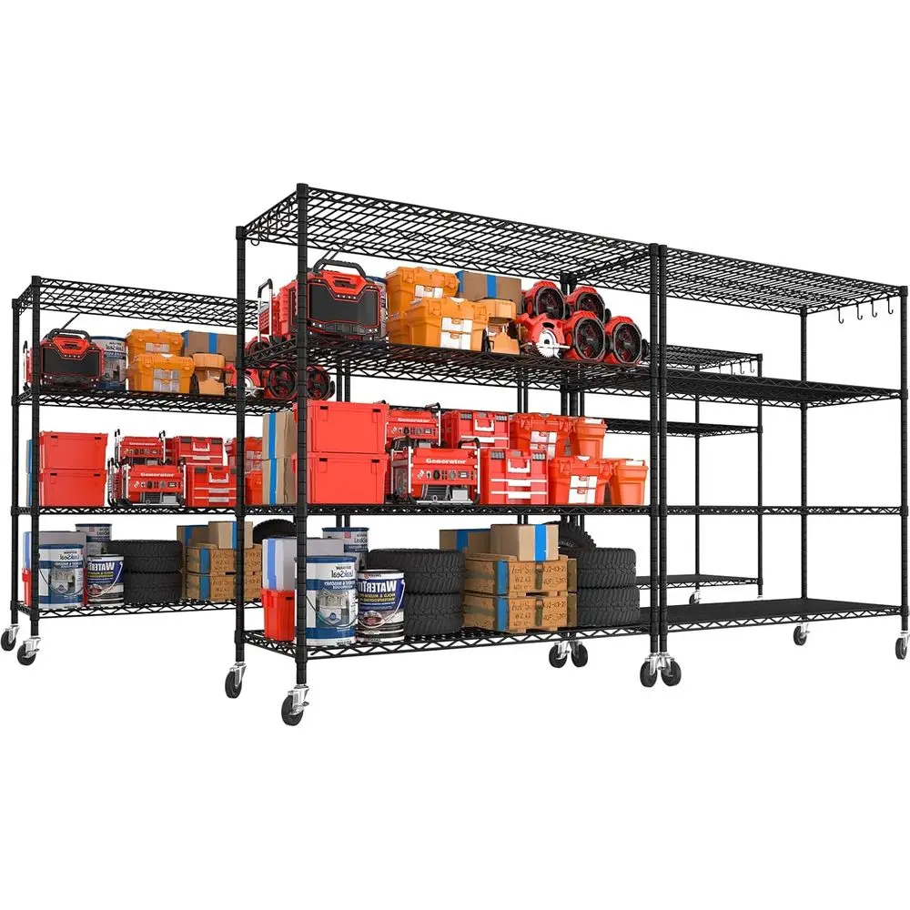 55.5 W x 24 D x 80 H 4-Tier Heavy Duty Wire Shelving with Wheels, Adjustable Rolling Metal Storage Rack for Garage, Pantry, and
55.5 W x 24 D x 80 H 4-Tier Heavy Duty Wire Shelving with Wheels, Adjustable Rolling Metal Storage Rack for Garage, Pantry, and