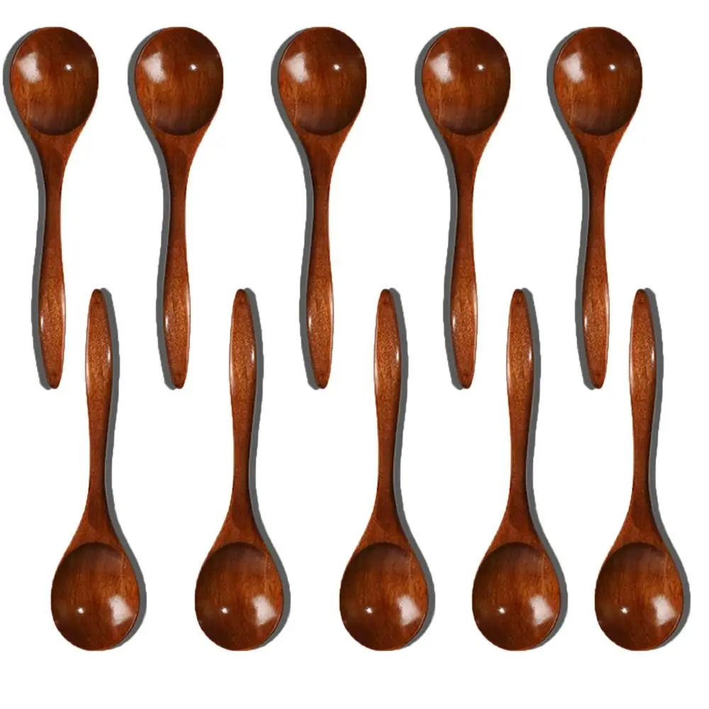 10 Pcs Wooden Wooden Spoon New 7.2 Inch Bent Handle Cooking Spoons Brown Honey Spoons Restaurant
10 Pcs Wooden Wooden Spoon New 7.2 Inch Bent Handle Cooking Spoons Brown Honey Spoons Restaurant