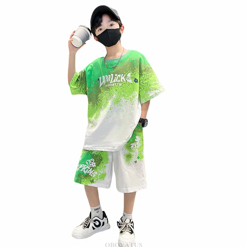 Teen Boys Two Piece Set Summer Clothes Outfits Short Sleeved T-shirt Shorts New Big Boy Costumes for Kids Children Tracksuits
Teen Boys Two Piece Set Summer Clothes Outfits Short Sleeved T-shirt Shorts New Big Boy Costumes for Kids Children Tracksuits
