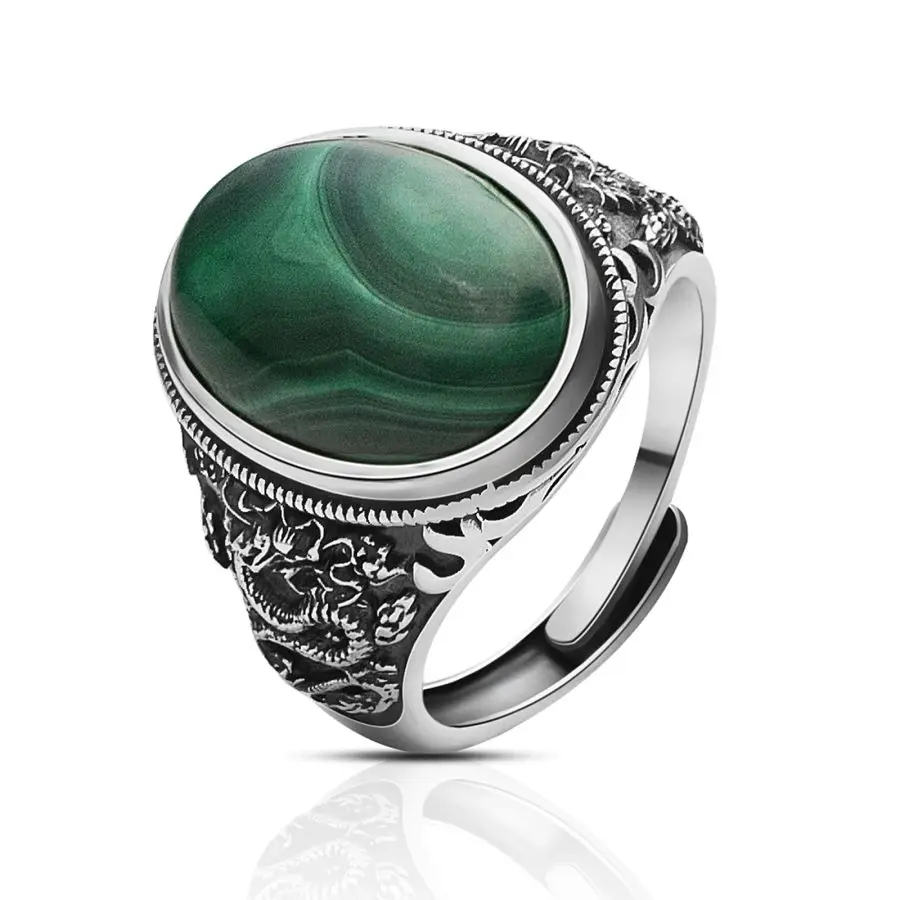 Wholesale Adjustable 925 Sterling Silver Men's Ring Malachite High-Quality Handcrafted Silver Band Men
Wholesale Adjustable 925 Sterling Silver Men's Ring Malachite High-Quality Handcrafted Silver Band Men