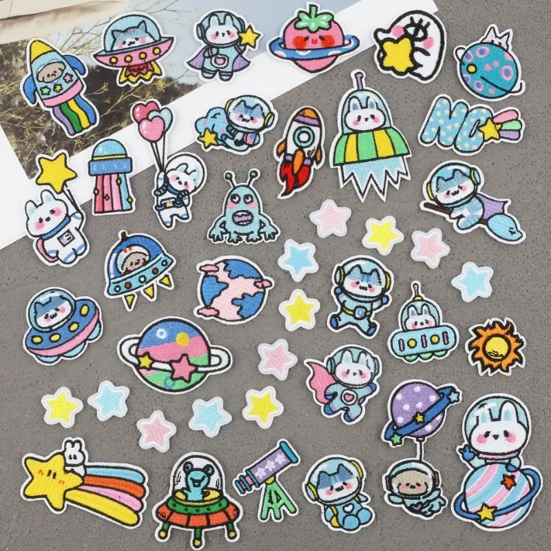41 Space Rabbit Embroidery Cloth Sticker Set Cartoon Patch Sticker Pentagram Astronaut Chapter Label
41 Space Rabbit Embroidery Cloth Sticker Set Cartoon Patch Sticker Pentagram Astronaut Chapter Label