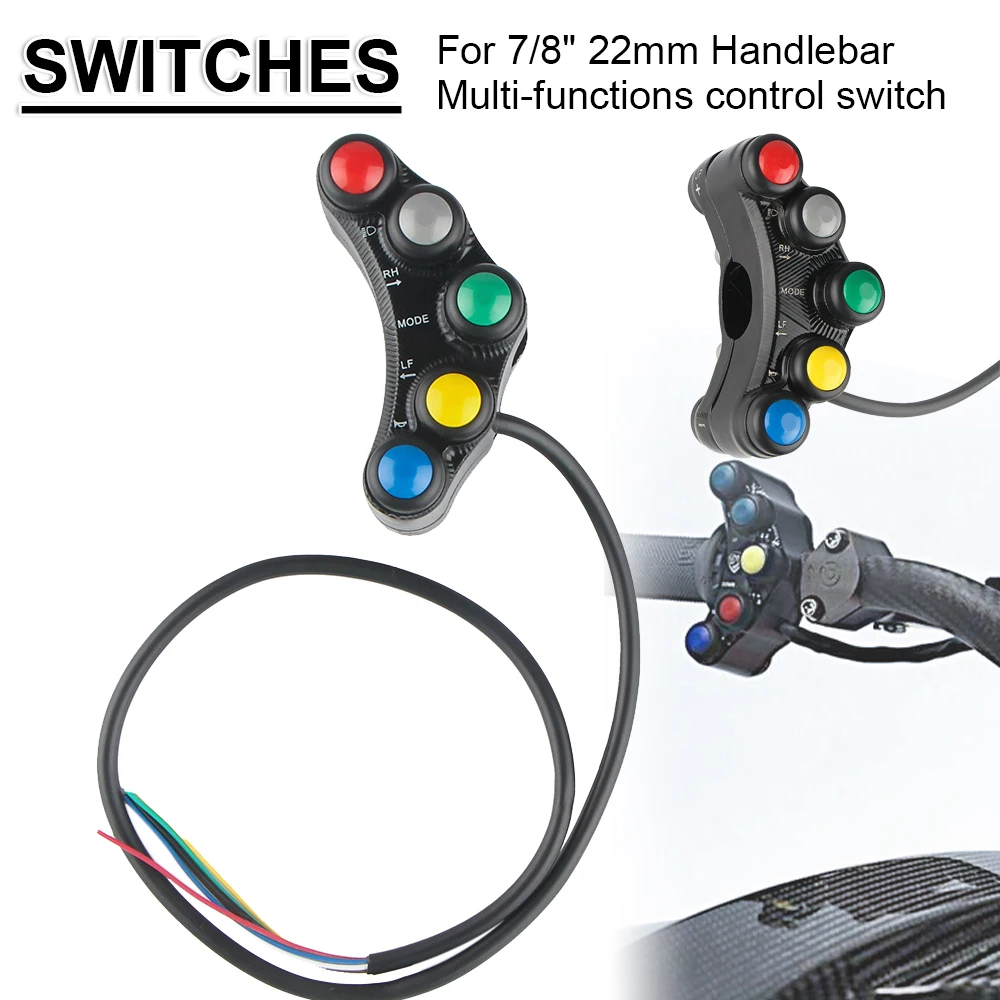 Motorcycle Switches ON OFF Horn Turn Signal Headlight Fog Lights Switch Universal For 7/8" 22mm Handlebar For ATV Sport Dirt Ele
Motorcycle Switches ON OFF Horn Turn Signal Headlight Fog Lights Switch Universal For 7/8" 22mm Handlebar For ATV Sport Dirt Ele