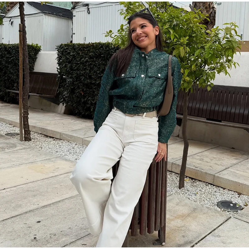 2026 Autumn Fashion Women's High Street Coat Vintage Glitter Green Round Collar Jacket Long Sleeve Zipper Pockets Loose Coat
2026 Autumn Fashion Women's High Street Coat Vintage Glitter Green Round Collar Jacket Long Sleeve Zipper Pockets Loose Coat