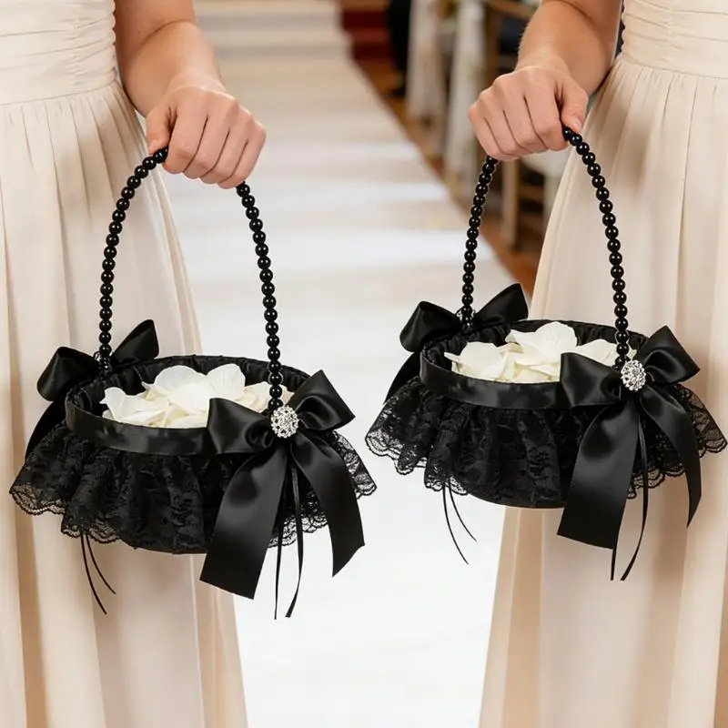 Elegant Black Gothic Floral Basket With Intricate Laces Pattern Perfect For Wedding Party And Home Decors 87HA
Elegant Black Gothic Floral Basket With Intricate Laces Pattern Perfect For Wedding Party And Home Decors 87HA