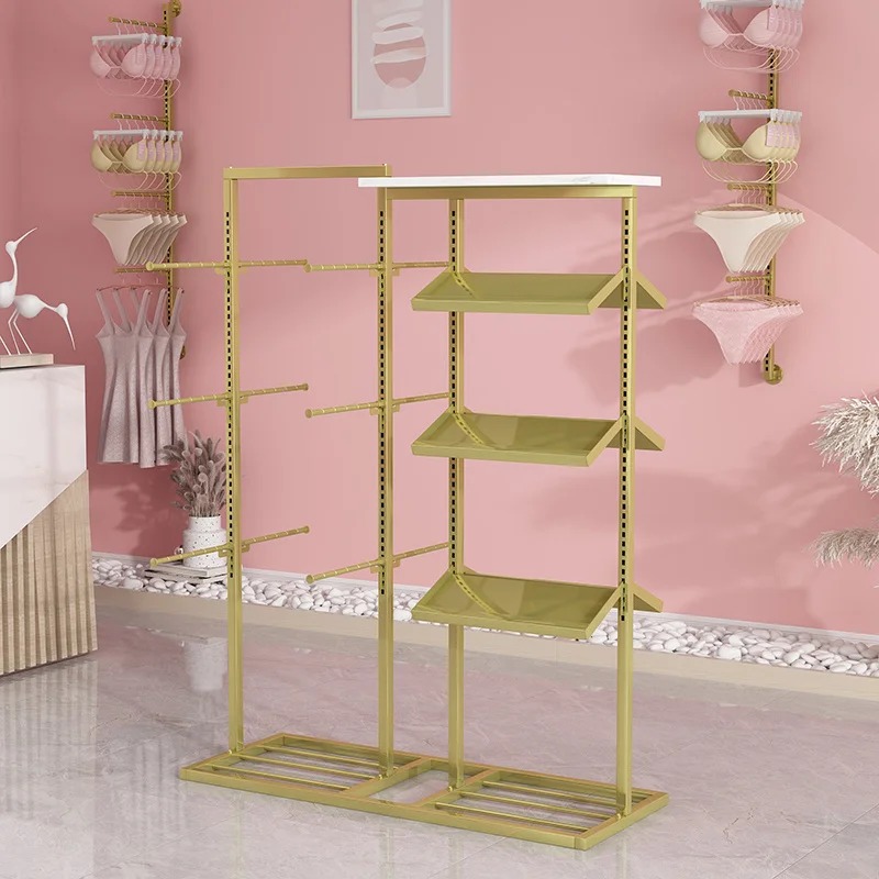 Custom. Underwear Display Frame Underwear Store Light Luxury Golden Shelf Bra Panties Socks Display Cabinet Adjustable S
Custom. Underwear Display Frame Underwear Store Light Luxury Golden Shelf Bra Panties Socks Display Cabinet Adjustable S