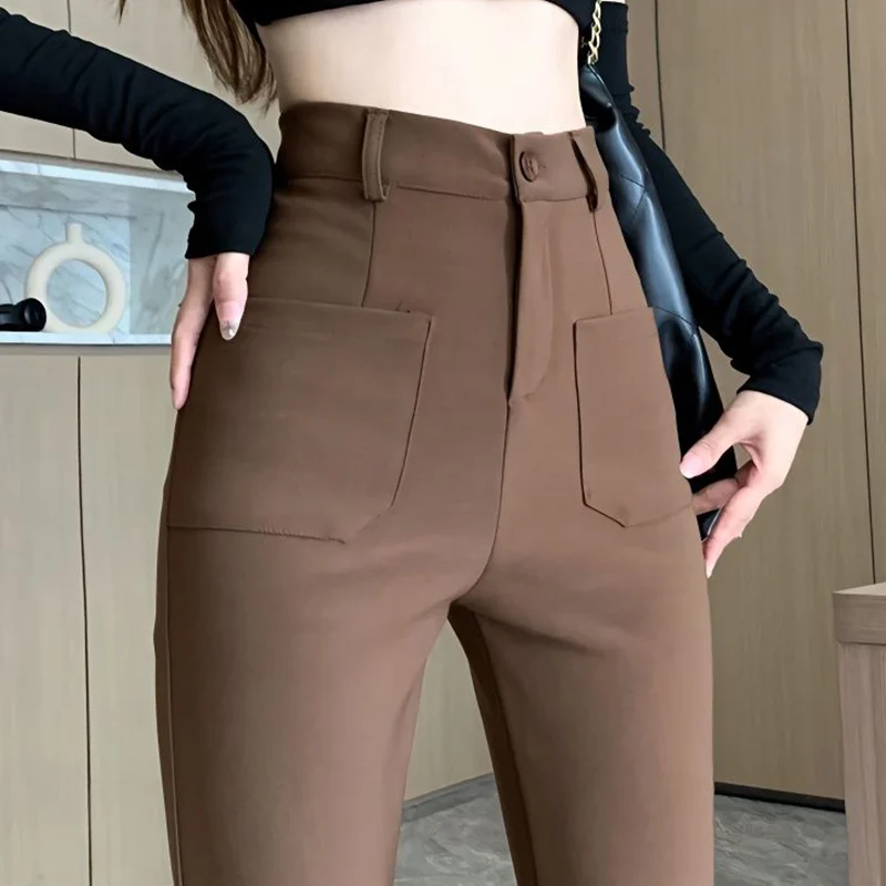 Female Female Slim Pocket High Waist Straight Spring Simplicity Buttons Solid Color Bodycon Trousers Women Clothes Trend Pants
Female Female Slim Pocket High Waist Straight Spring Simplicity Buttons Solid Color Bodycon Trousers Women Clothes Trend Pants