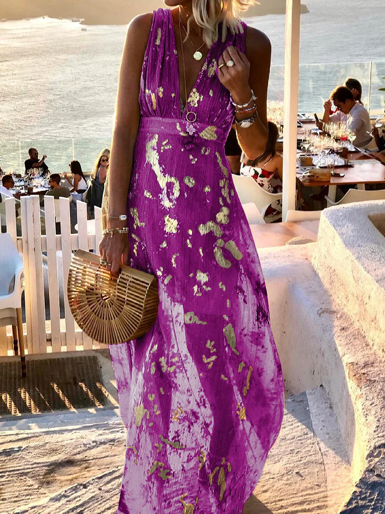 New Elegant Women Patchwork V Neck Dress Female Sleeveless Party Dress Casual 2022 Summer Loose Beach Style Long Dress Vestidos
New Elegant Women Patchwork V Neck Dress Female Sleeveless Party Dress Casual 2022 Summer Loose Beach Style Long Dress Vestidos
