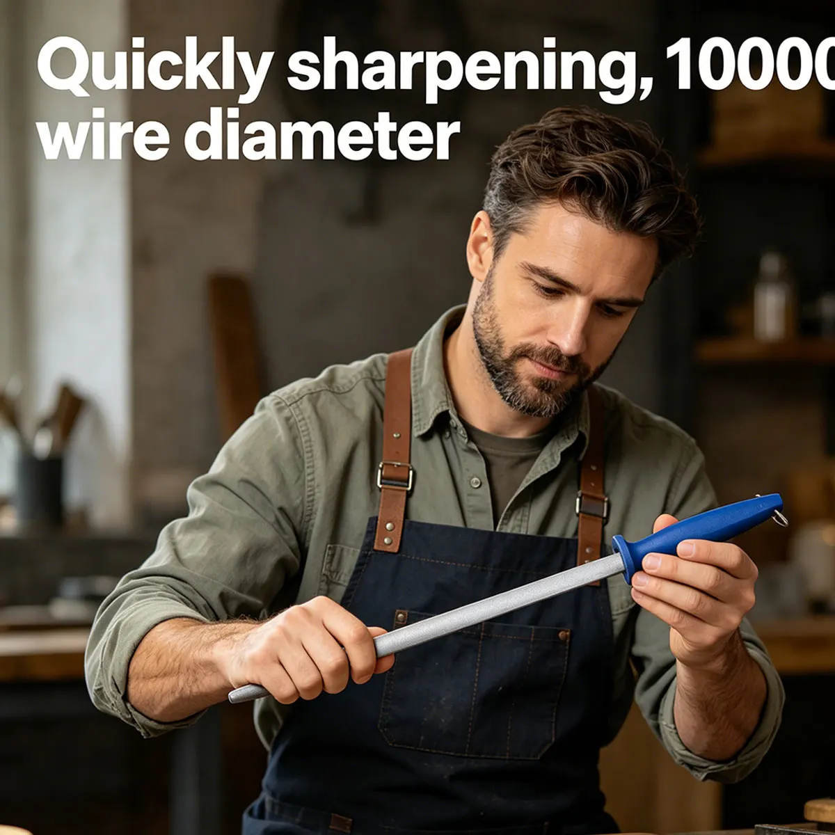 Sharpener Rod Professional Carbon Steel Durable Knife Grinder ABS Handle Sharpening Knife Rod Kitchen Tool 6000 wire diameter
Sharpener Rod Professional Carbon Steel Durable Knife Grinder ABS Handle Sharpening Knife Rod Kitchen Tool 6000 wire diameter