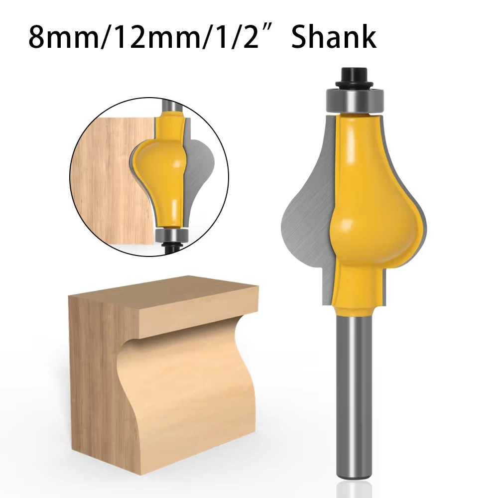 Gourd Shape Handrail Decorative Curve Line Wood Router Bit 8mm 12mm 1/2" Shank Solid Wood Furniture Edge Profile Milling Cutter
Gourd Shape Handrail Decorative Curve Line Wood Router Bit 8mm 12mm 1/2" Shank Solid Wood Furniture Edge Profile Milling Cutter