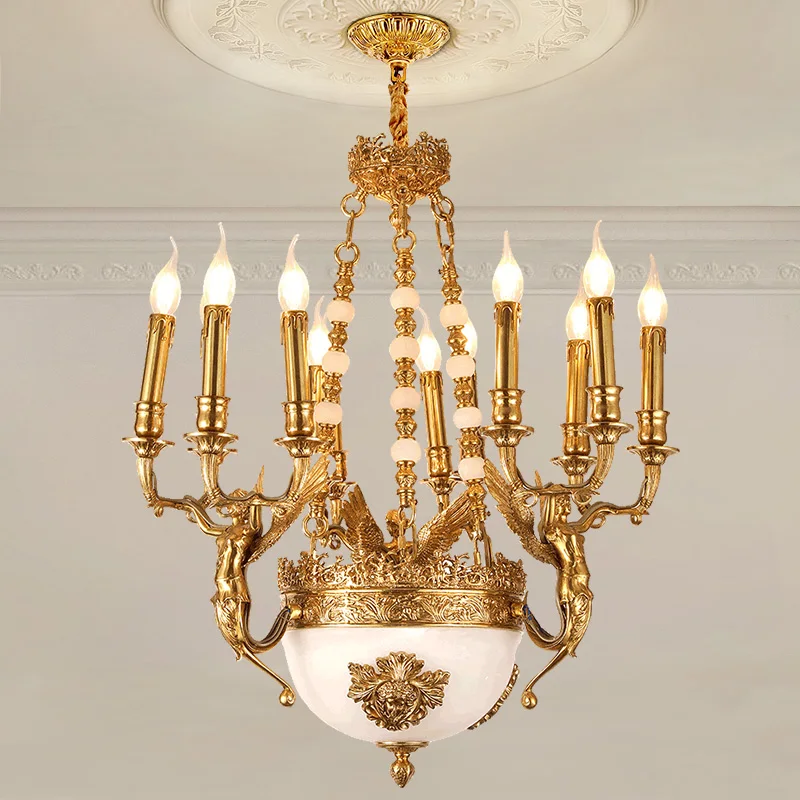 French Luxury Style Wedding Decoration Dining Brass E14 Bulbs Led Chandelier European Bedroom Copper Glass Pendant Light
French Luxury Style Wedding Decoration Dining Brass E14 Bulbs Led Chandelier European Bedroom Copper Glass Pendant Light