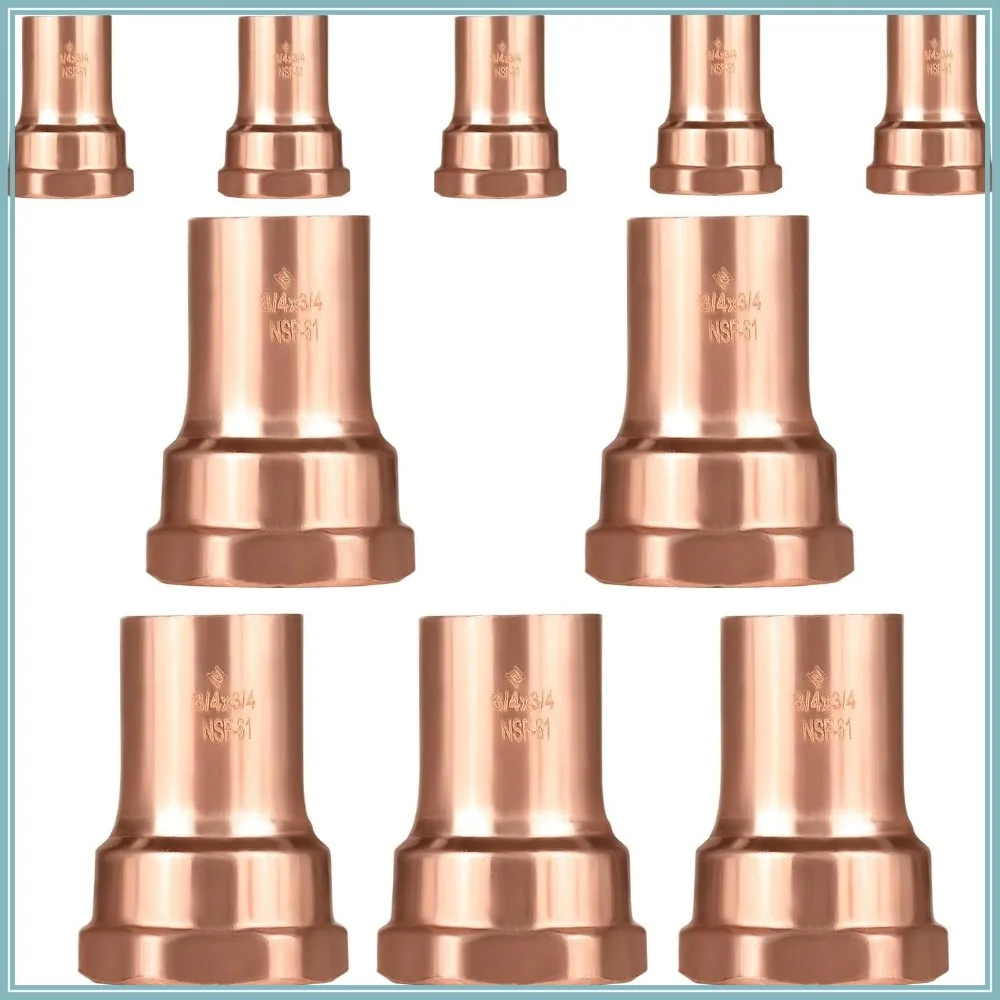 10 Pack 3/4" FTG x 3/4" Female Street Adapter, LF Copper Plumbing Fitting
10 Pack 3/4" FTG x 3/4" Female Street Adapter, LF Copper Plumbing Fitting