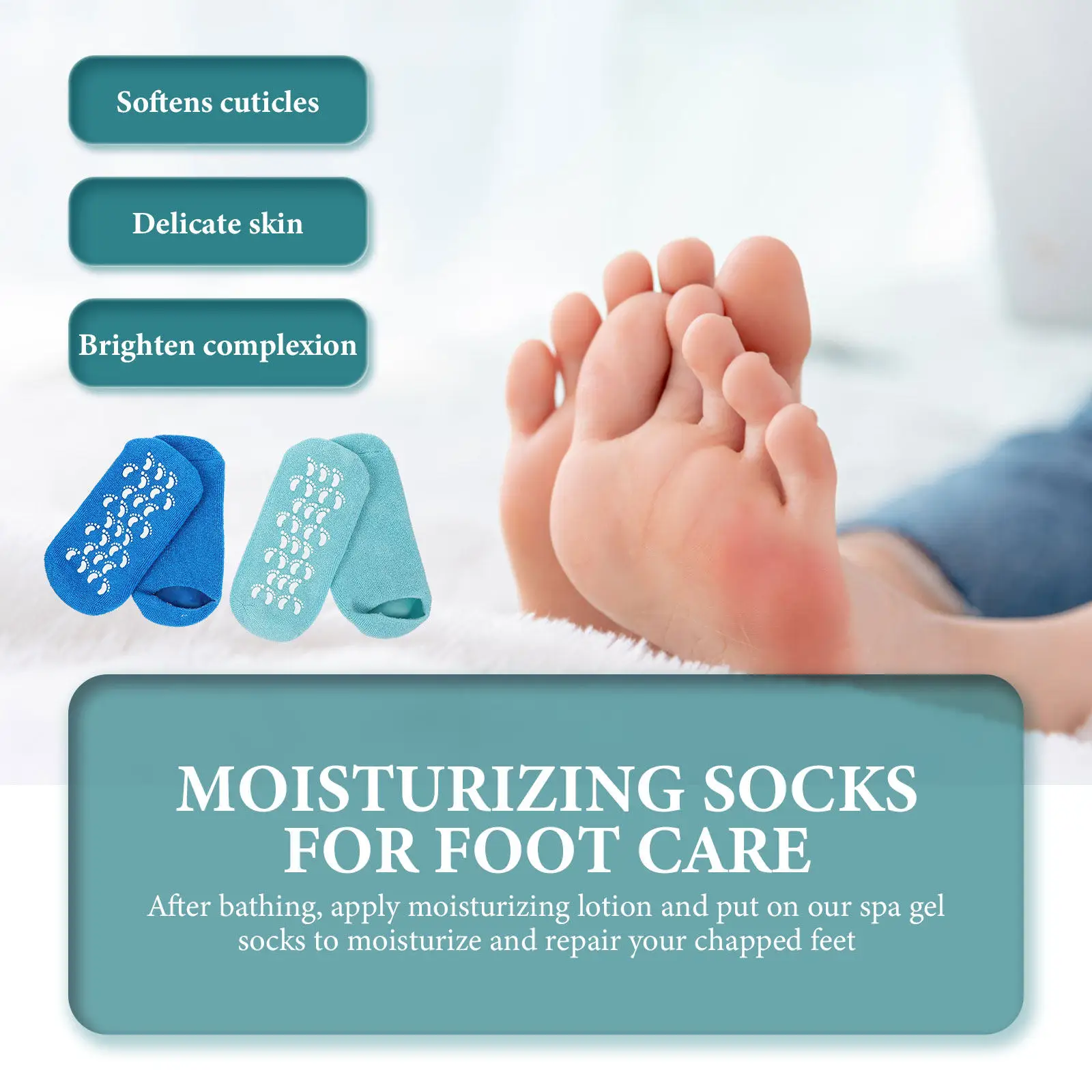 2Pairs Moisturizing Gel Socks for Feet Care Soft Comfortable Foot Covers Ideal for Night Use Housework Salon Spa Dry Feet
2Pairs Moisturizing Gel Socks for Feet Care Soft Comfortable Foot Covers Ideal for Night Use Housework Salon Spa Dry Feet