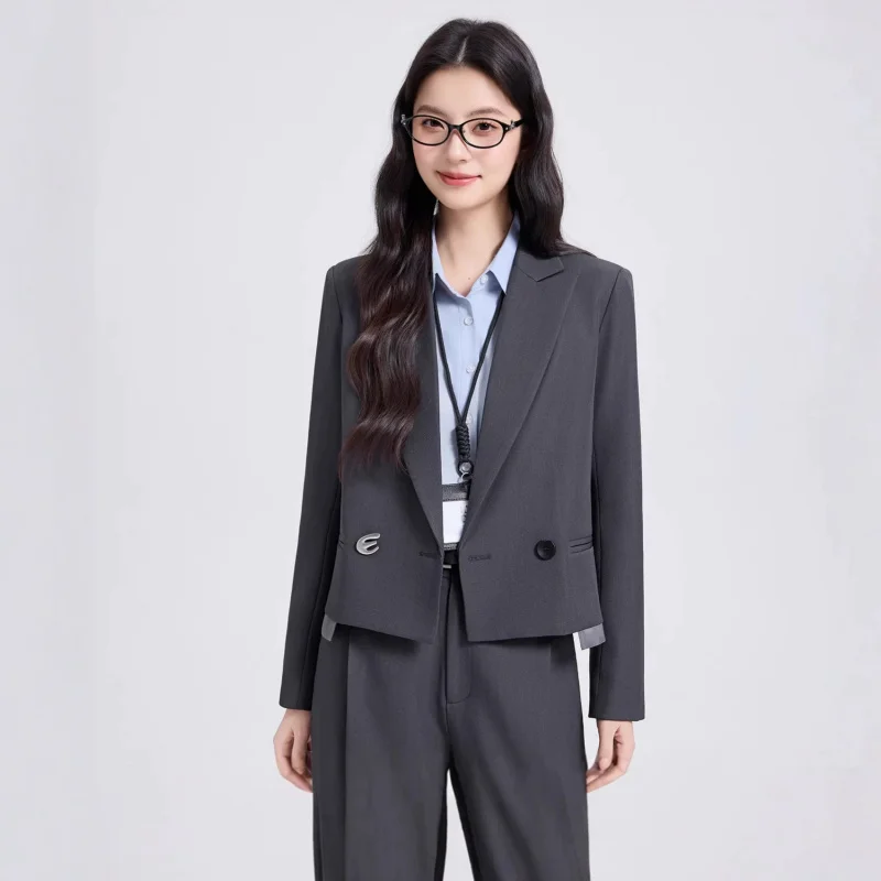 Gray women's blazer2025New College Student Teacher Qualification InterviewOLFormal short suit for petite individuals
Gray women's blazer2025New College Student Teacher Qualification InterviewOLFormal short suit for petite individuals