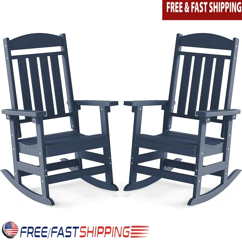 Outdoor Rocking Chair Set of 2 High Back Patio Rocker HDPE Durable All Weather Resistant Comfortable Indoor Outdoor Use
Outdoor Rocking Chair Set of 2 High Back Patio Rocker HDPE Durable All Weather Resistant Comfortable Indoor Outdoor Use