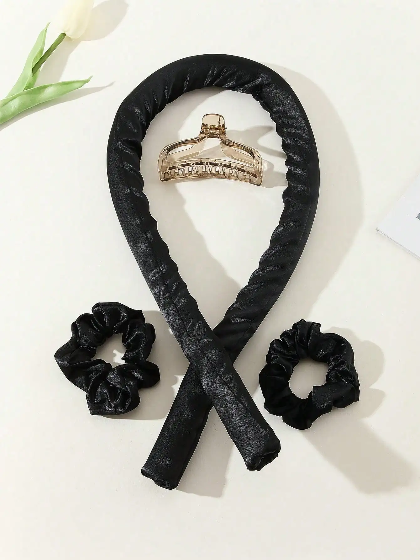 1pc Mcbki Black Heatless Hair Curler, Reusable Ribbon Hair Curler With Hair Clamp, Slouchy Natural Soft Wave DIY Curling Tool, Sleep Styling Tool, Heatless Overnight Hair Curler
1pc Mcbki Black Heatless Hair Curler, Reusable Ribbon Hair Curler With Hair Clamp, Slouchy Natural Soft Wave DIY Curling Tool, Sleep Styling Tool, Heatless Overnight Hair Curler