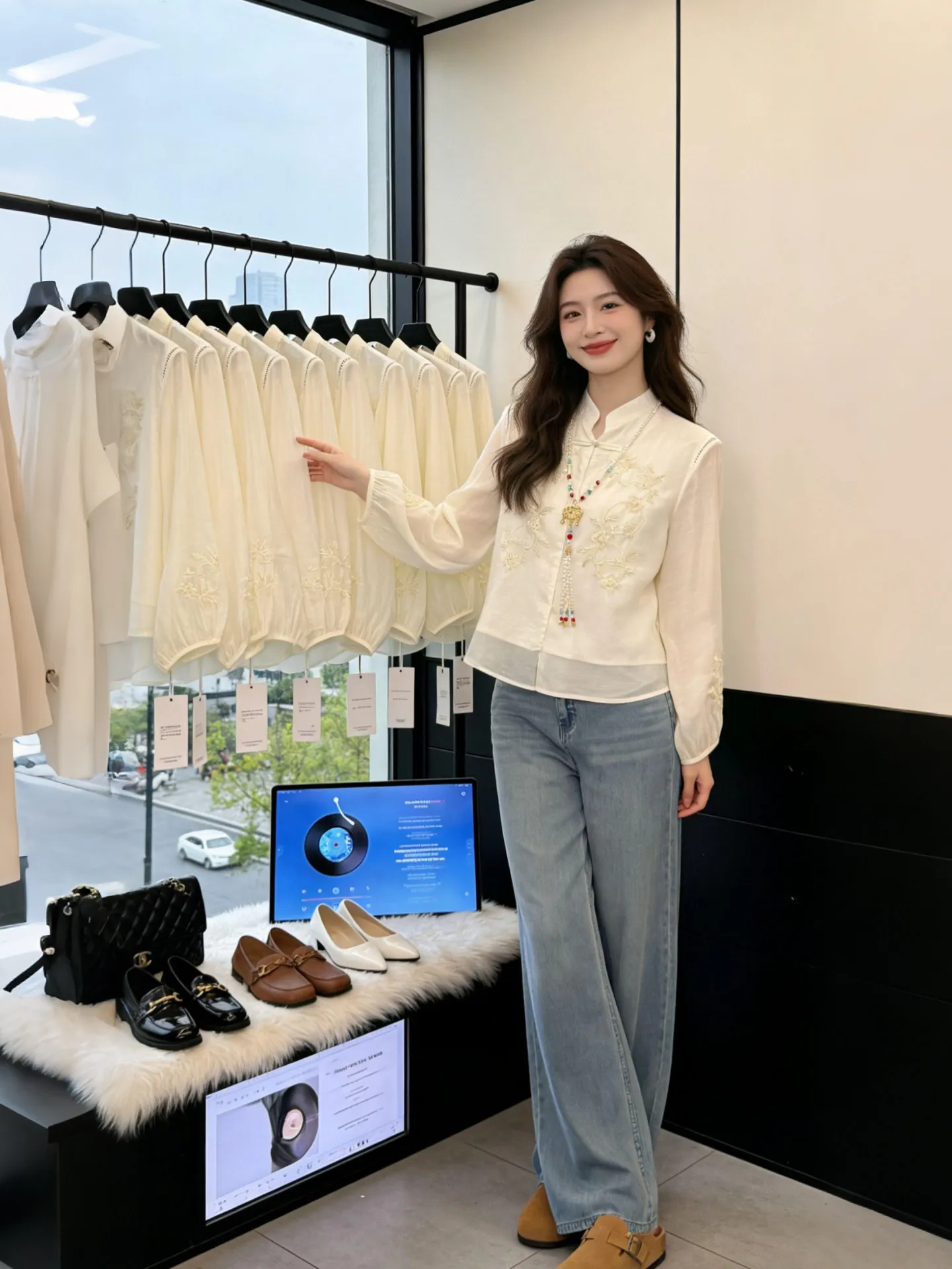 Spring 2026 White Embroidered Loose Fit Shirt Stand Collar Heavy Work Commute Style Chinese New National Trend Top Women's Fa...
Spring 2026 White Embroidered Loose Fit Shirt Stand Collar Heavy Work Commute Style Chinese New National Trend Top Women's Fa...