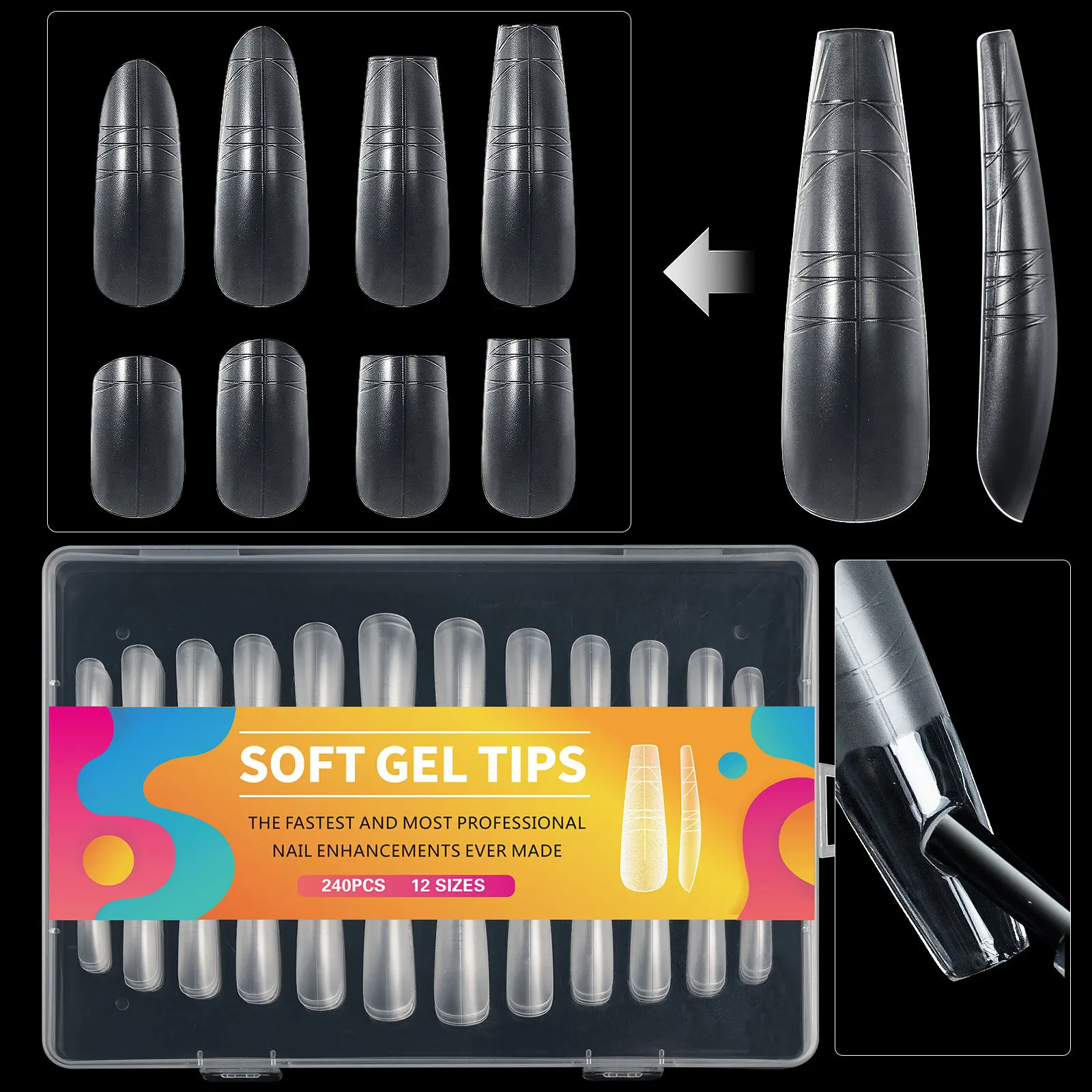 Soft Gel False Nails Capsule Full Cover Multifunctional Coffin Extension Nail Tips With Auxiliary Lines Innovative Press On Nail
Soft Gel False Nails Capsule Full Cover Multifunctional Coffin Extension Nail Tips With Auxiliary Lines Innovative Press On Nail