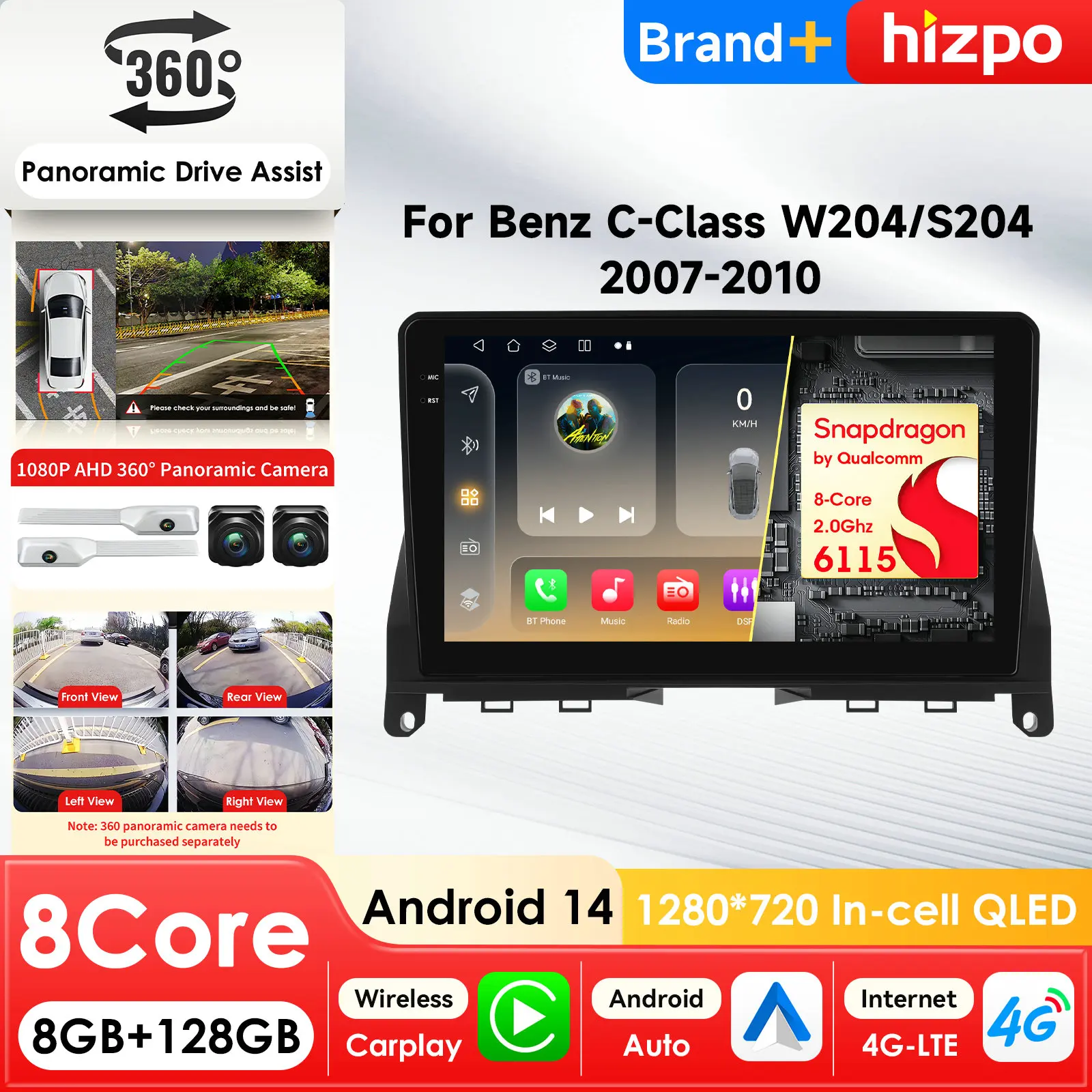 Hizpo Stereo AI Intelligent Screen Android Car Multimedia Player for Mercedes Benz C Class W204 S204 2007 - 2010 GPS Carplay 4G
Hizpo Stereo AI Intelligent Screen Android Car Multimedia Player for Mercedes Benz C Class W204 S204 2007 - 2010 GPS Carplay 4G