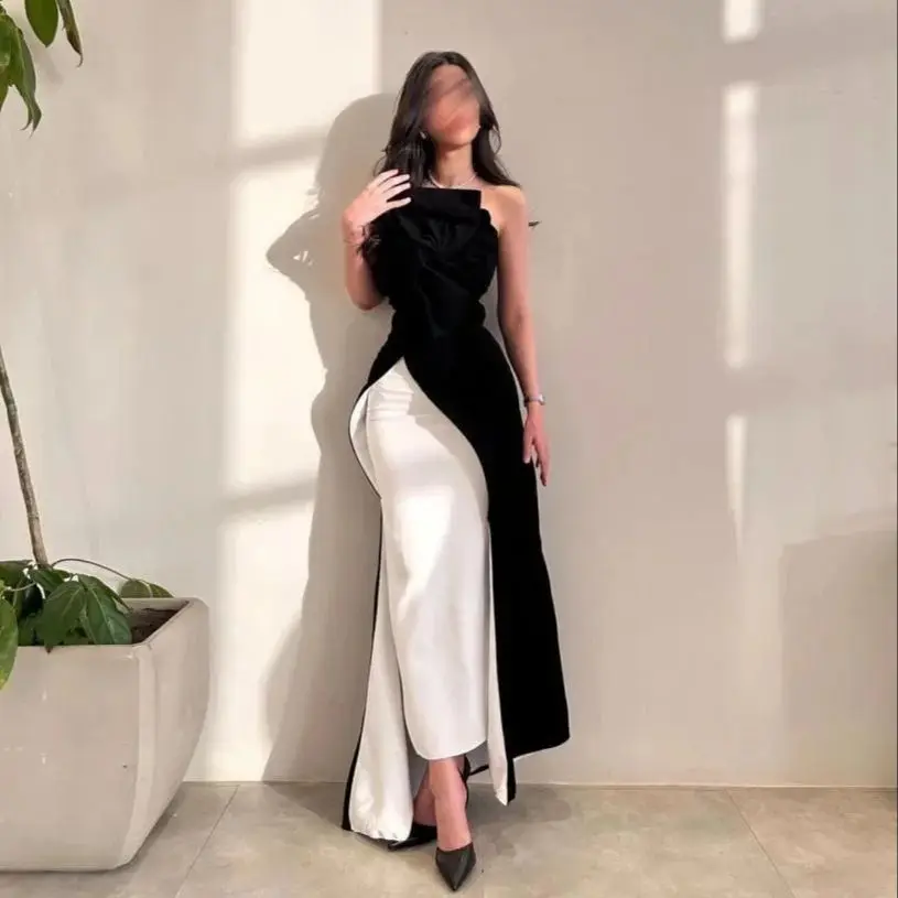 Elegant Formal Evening Dresses Strapless Mermaid Women Sleeveless Prom Gowns Customized Ruffled Pleats Wedding Guest Gowns
Elegant Formal Evening Dresses Strapless Mermaid Women Sleeveless Prom Gowns Customized Ruffled Pleats Wedding Guest Gowns