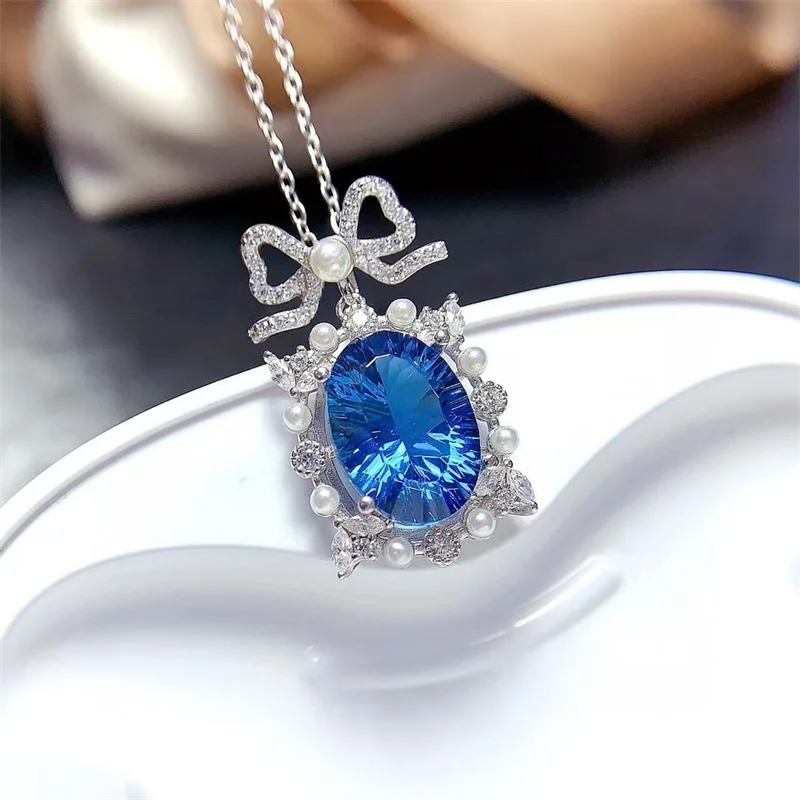 Natural Topaz Pendant, 925 Silver Women's Classic Pendant, Luxurious and Elegant Style
Natural Topaz Pendant, 925 Silver Women's Classic Pendant, Luxurious and Elegant Style