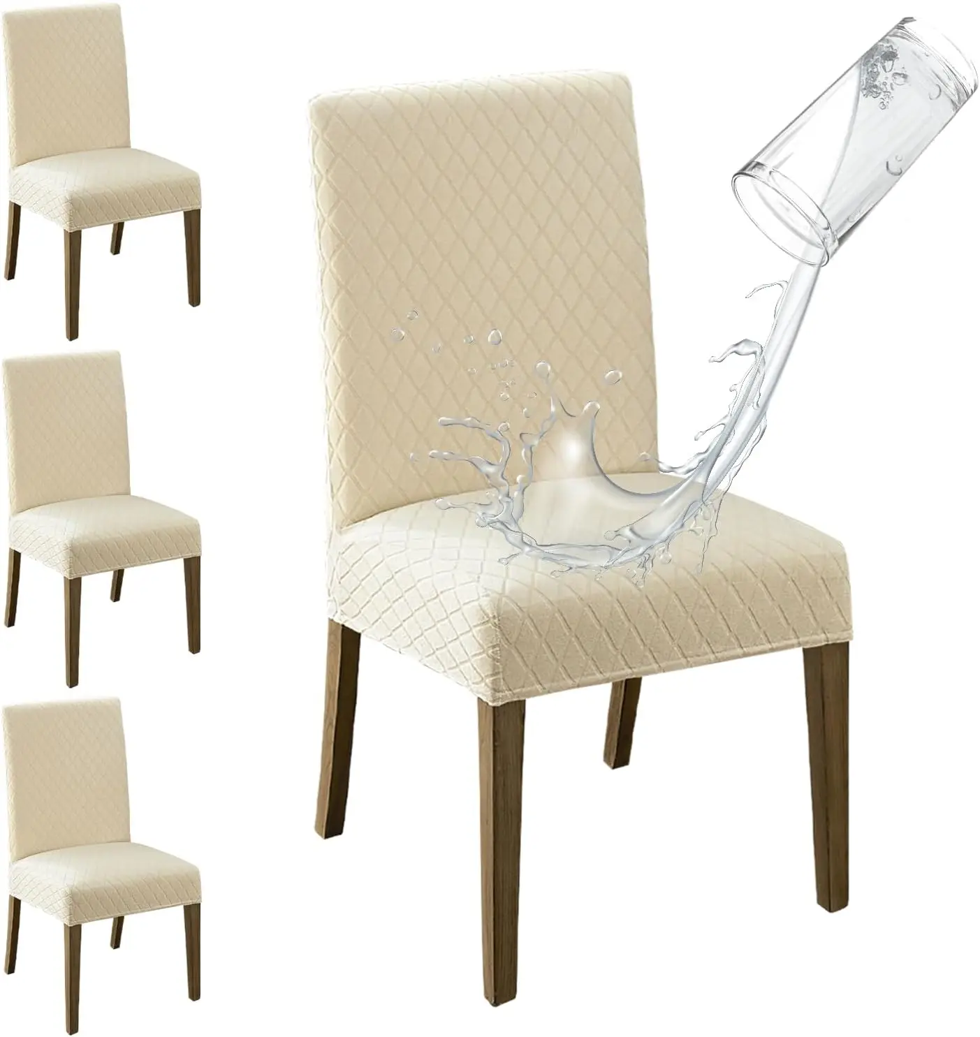 100% Waterproof Dining Room Chair Covers Set Of 4, Super Fit Stretch Jacquard Parson Chairs Slipcovers Removable Washable Chair
100% Waterproof Dining Room Chair Covers Set Of 4, Super Fit Stretch Jacquard Parson Chairs Slipcovers Removable Washable Chair