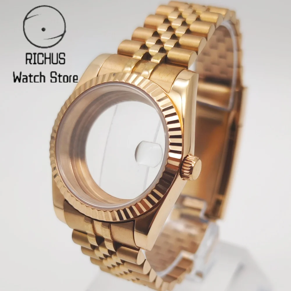Корпус для часов RICHUS 36 мм/39 мм NH35, золотой, с сапфировым стеклом, подходит для механизмов NH35, NH36, ETA2824, 2836, PT5000, Miyota8215, аксессуары для часов.
Корпус для часов RICHUS 36 мм/39 мм NH35, золотой, с сапфировым стеклом, подходит для механизмов NH35, NH36, ETA2824, 2836, PT5000, Miyota8215, аксессуары для часов.