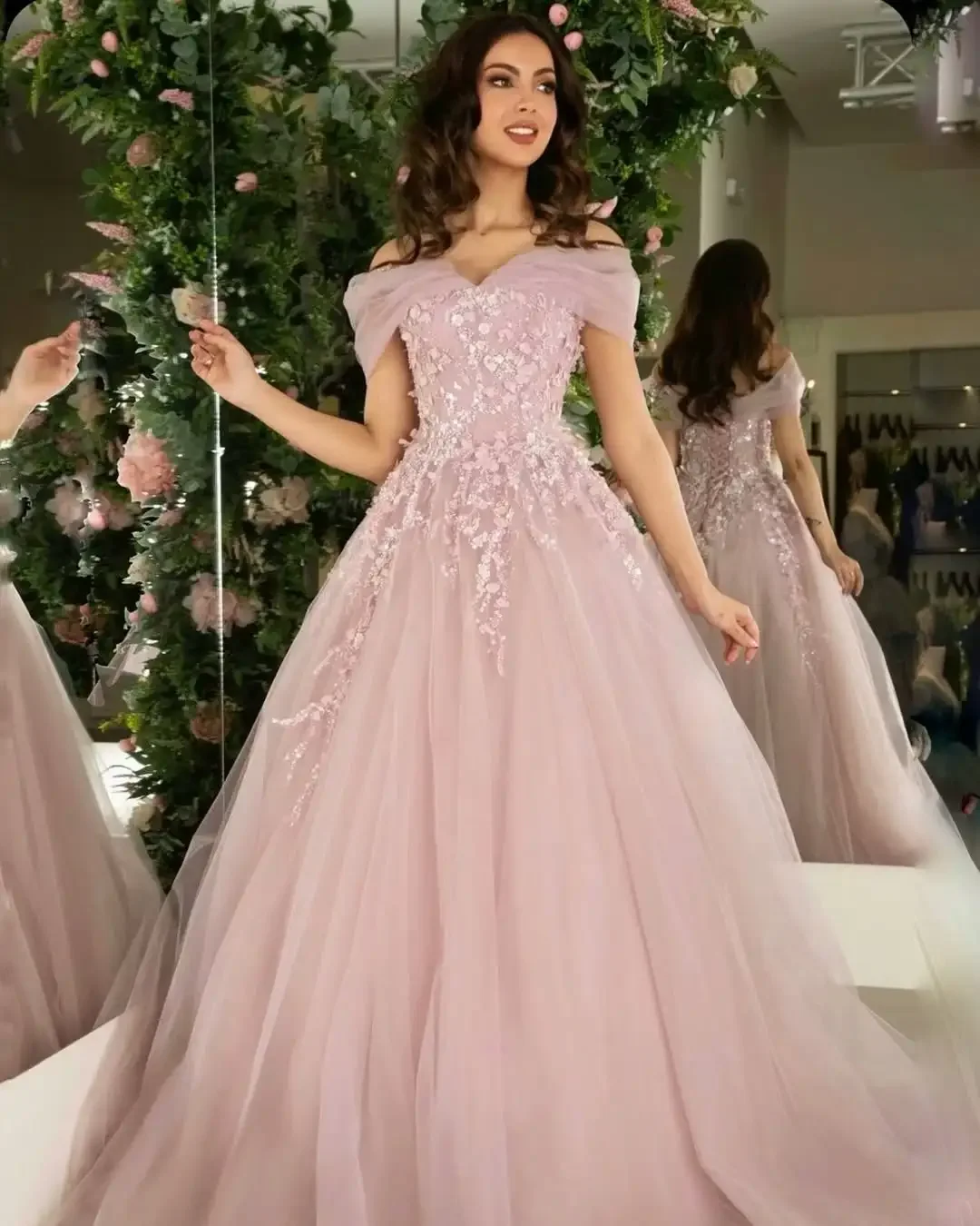 Fashion Blush Pink Prom Dress Off Shoulder Lace 3D Flowers A-line Evening Birthday Formal Party Gowns Robe De Soriee
Fashion Blush Pink Prom Dress Off Shoulder Lace 3D Flowers A-line Evening Birthday Formal Party Gowns Robe De Soriee