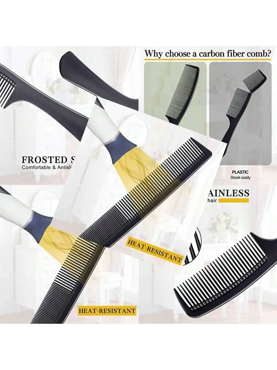 4Pcs Carbon Fiber Hair Comb Set For Styling Teasing Parting Heat Resistant Professional Comb
4Pcs Carbon Fiber Hair Comb Set For Styling Teasing Parting Heat Resistant Professional Comb