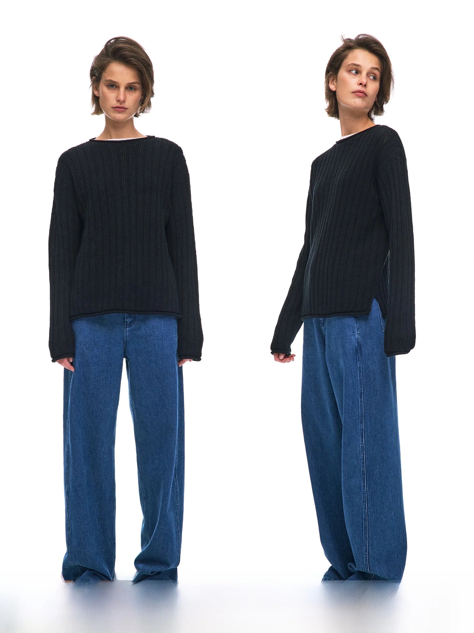 Loose Shoulder Drop Shoulder Straight Tube Knitted Sweater with Cuffed Hem Stripes Pattern Women's Cotton Blend Long Sleeve C...
Loose Shoulder Drop Shoulder Straight Tube Knitted Sweater with Cuffed Hem Stripes Pattern Women's Cotton Blend Long Sleeve C...