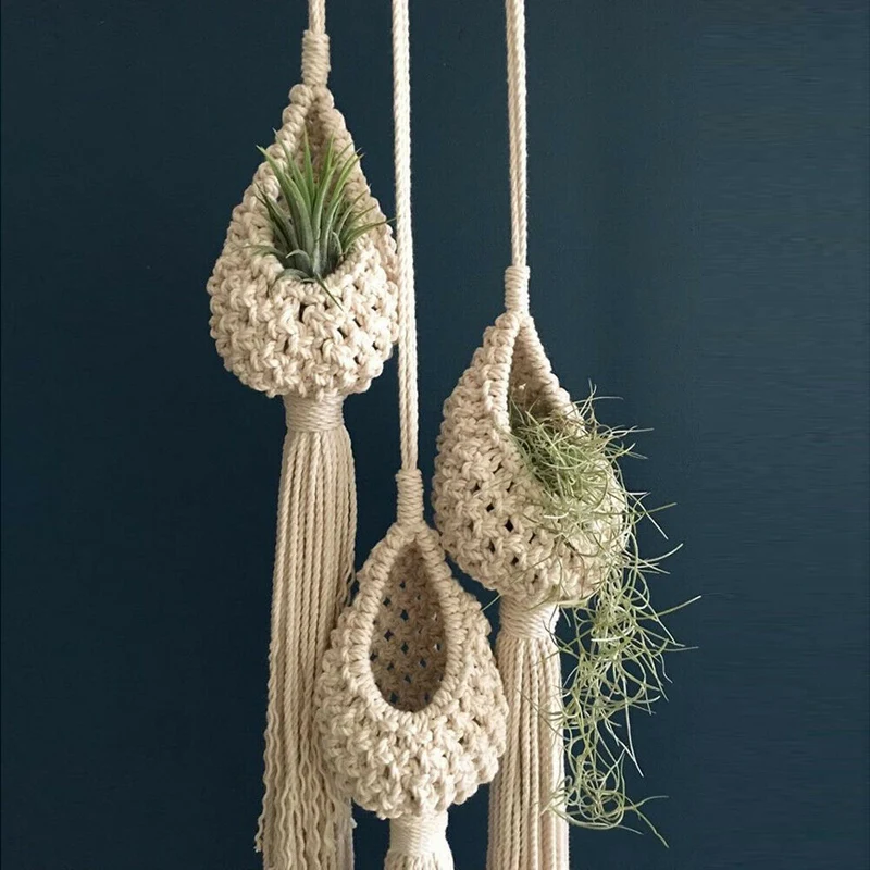 Boho Macrame Air Plant Hanger Tillandsia Hanging Basket Rope Holder Flower Home Decor
Boho Macrame Air Plant Hanger Tillandsia Hanging Basket Rope Holder Flower Home Decor