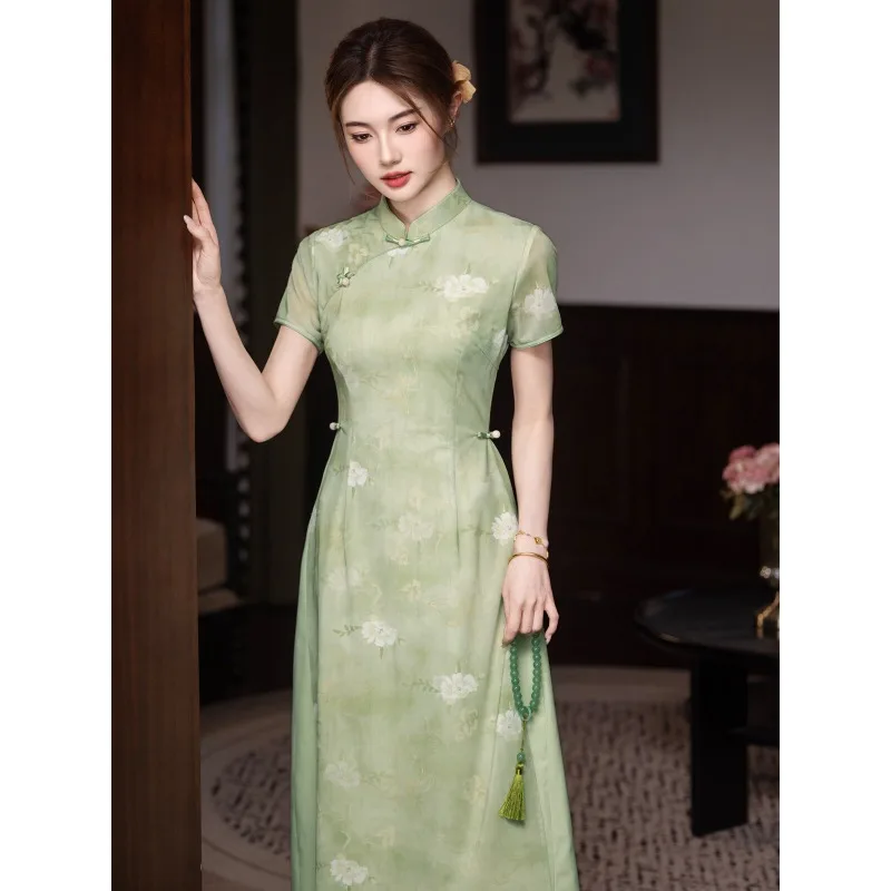 New Chinese-style green test-free short-sleeved cheongsam 2026 summer improved waist daily
New Chinese-style green test-free short-sleeved cheongsam 2026 summer improved waist daily