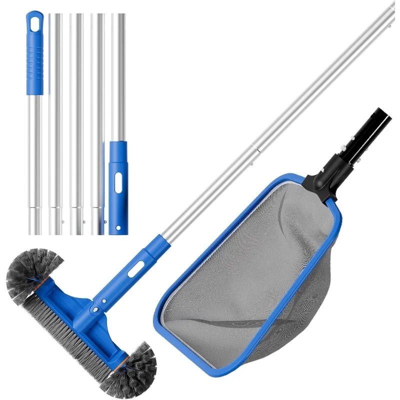 Deluxe Swimming Pool Cleaning Kit Including Half-Deep Fine Mesh Pool Leaf Skimmer Net,12" Round Pool Brush Head & 70.5"
Deluxe Swimming Pool Cleaning Kit Including Half-Deep Fine Mesh Pool Leaf Skimmer Net,12" Round Pool Brush Head & 70.5"