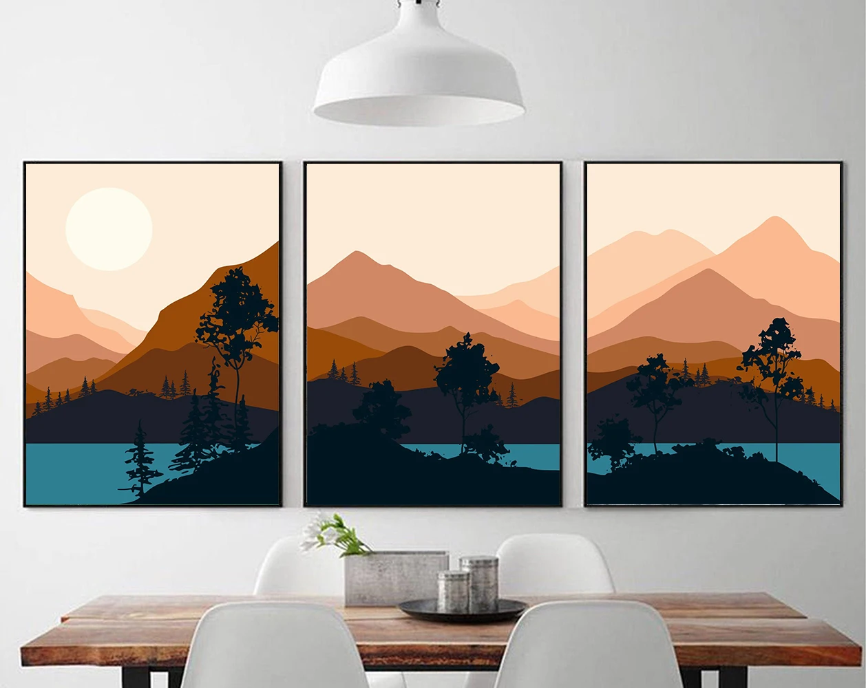 Landscape Mountain View Set of 3 Prints Wall Art Minimalist Canvas Poster Painting Forest And Animals Picture Home Room Decor
Landscape Mountain View Set of 3 Prints Wall Art Minimalist Canvas Poster Painting Forest And Animals Picture Home Room Decor
