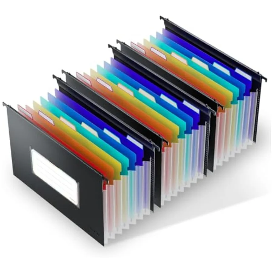 Plastic Expanding Hanging File Folders 7 Innovative 1.2" Accordion Pockets Large Capacity Multi-Color Tabs Legal Size for Filin
Plastic Expanding Hanging File Folders 7 Innovative 1.2" Accordion Pockets Large Capacity Multi-Color Tabs Legal Size for Filin
