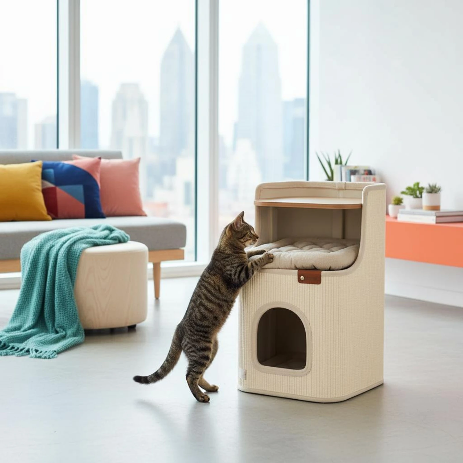 Feline Hideout with Scratcher Year-Round Feline House Post Pet Furniture Stable Soft for Cats, Home
Feline Hideout with Scratcher Year-Round Feline House Post Pet Furniture Stable Soft for Cats, Home
