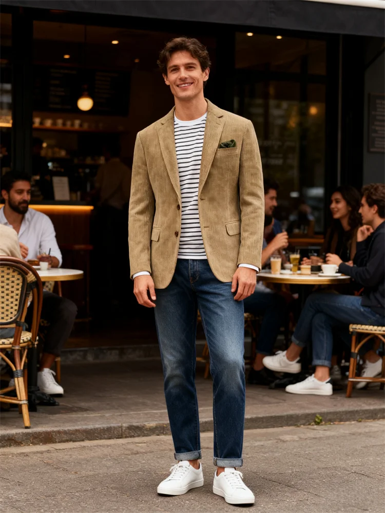 Men Autumn Winter Wick Cotton Slim Fit Suit Blazer Business Work Coat Notch Lapel Jacket Outwear Casual Fashion Brown Jacket New
Men Autumn Winter Wick Cotton Slim Fit Suit Blazer Business Work Coat Notch Lapel Jacket Outwear Casual Fashion Brown Jacket New