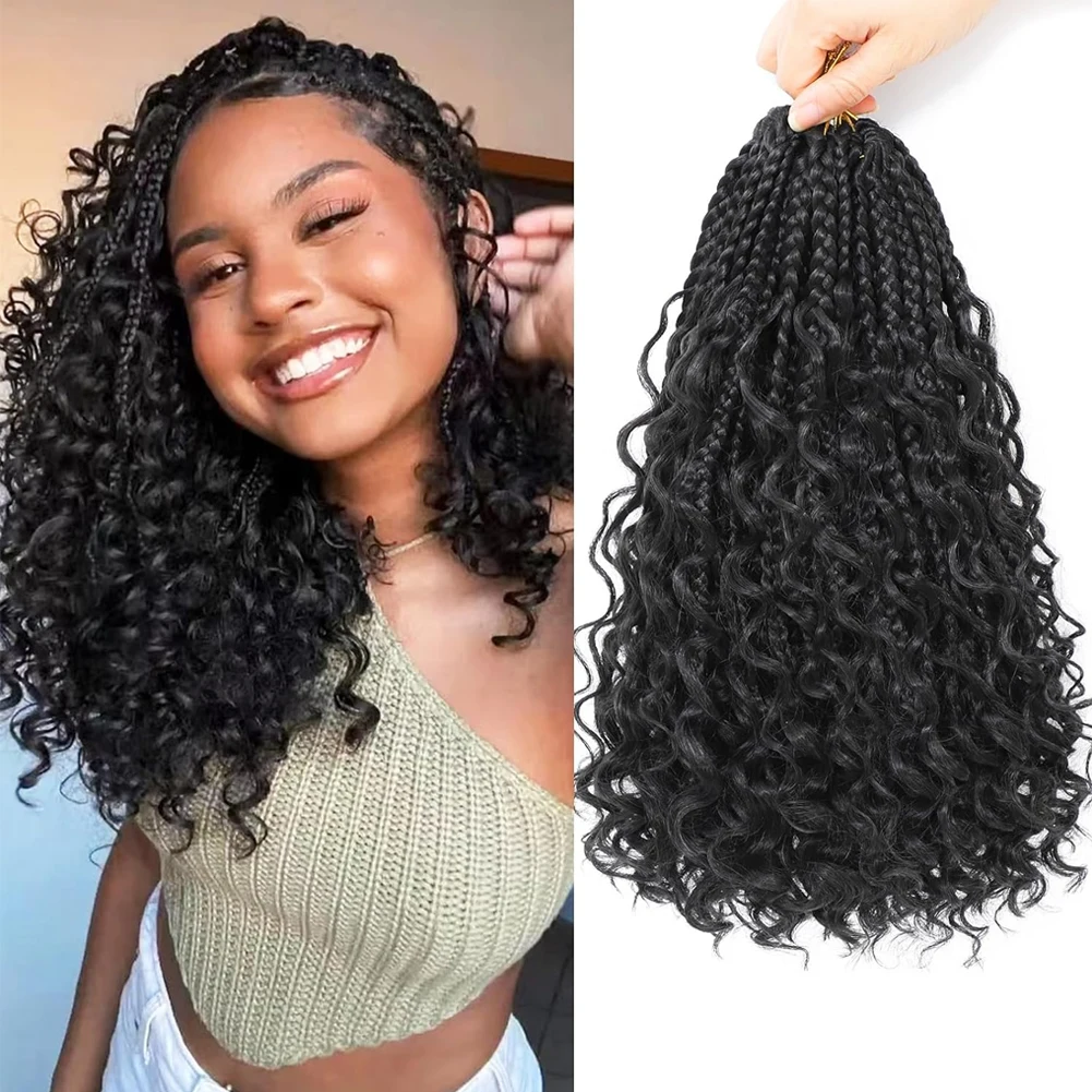 7 Packs 10 Inch Goddess Box Braids Crochet Hair Pre Looped Boho Crochet Braids With Curly Ends Synthetic Boho 3X Braiding Hair Extensions For Women
7 Packs 10 Inch Goddess Box Braids Crochet Hair Pre Looped Boho Crochet Braids With Curly Ends Synthetic Boho 3X Braiding Hair Extensions For Women