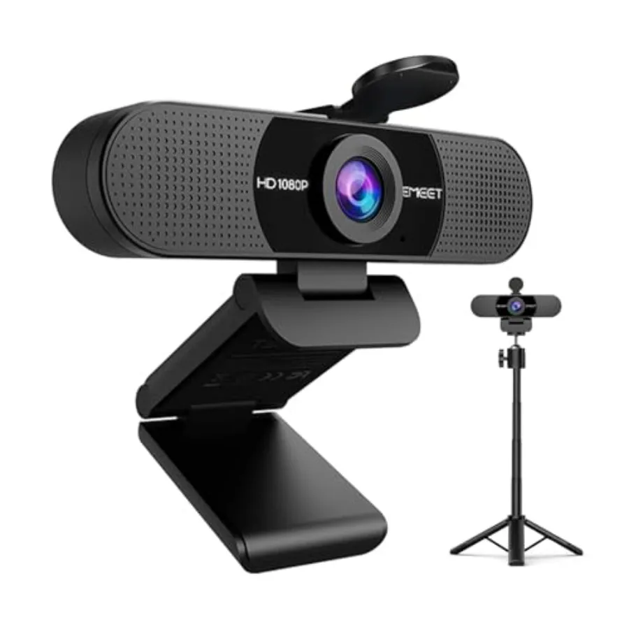 C960 Webcam with Tripod, 1080P Webcam with Microphone, Adjustable Height Mini Tripod, C960 Web Camera with Privacy Cover, Plug
C960 Webcam with Tripod, 1080P Webcam with Microphone, Adjustable Height Mini Tripod, C960 Web Camera with Privacy Cover, Plug