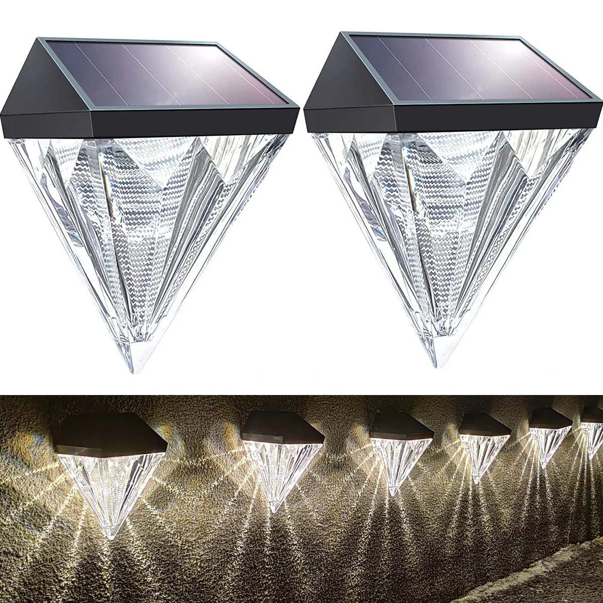 2PCS Diamond Solar LED Lights Outdoor Waterproof Fence Deck Lamp Wall Light Solar LED Light Garden Decor Lights for Patio Yard
2PCS Diamond Solar LED Lights Outdoor Waterproof Fence Deck Lamp Wall Light Solar LED Light Garden Decor Lights for Patio Yard