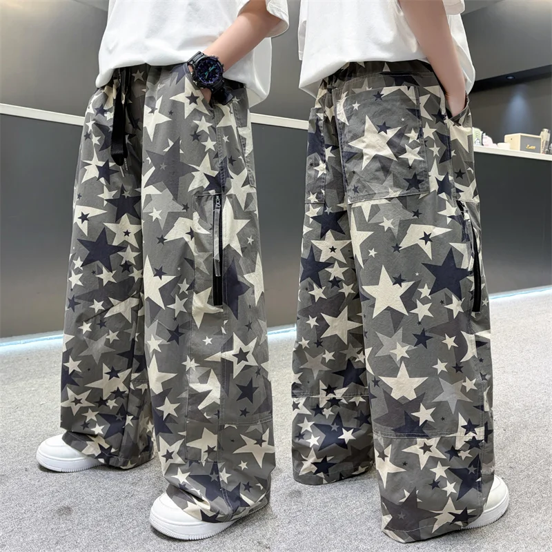 Big Boys Summer Cool Wide Leg Pants Fashion Camouflage Star Print Quick-Drying Anti-Mosquito Pants Teenage Casual Sport Trousers
Big Boys Summer Cool Wide Leg Pants Fashion Camouflage Star Print Quick-Drying Anti-Mosquito Pants Teenage Casual Sport Trousers