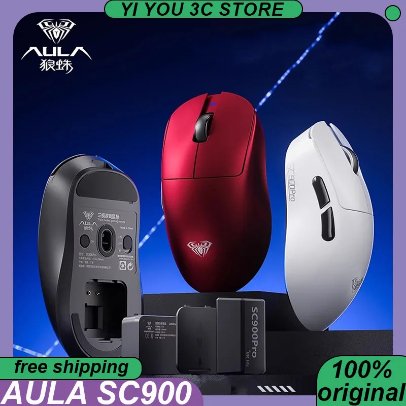 AULA SC900 Wireless Tri-mode Esports Mouse PAW3950 Dual 8K Replaceable Battery TTC 26000DPI Lightweight PC Esports Laptop Mice
AULA SC900 Wireless Tri-mode Esports Mouse PAW3950 Dual 8K Replaceable Battery TTC 26000DPI Lightweight PC Esports Laptop Mice