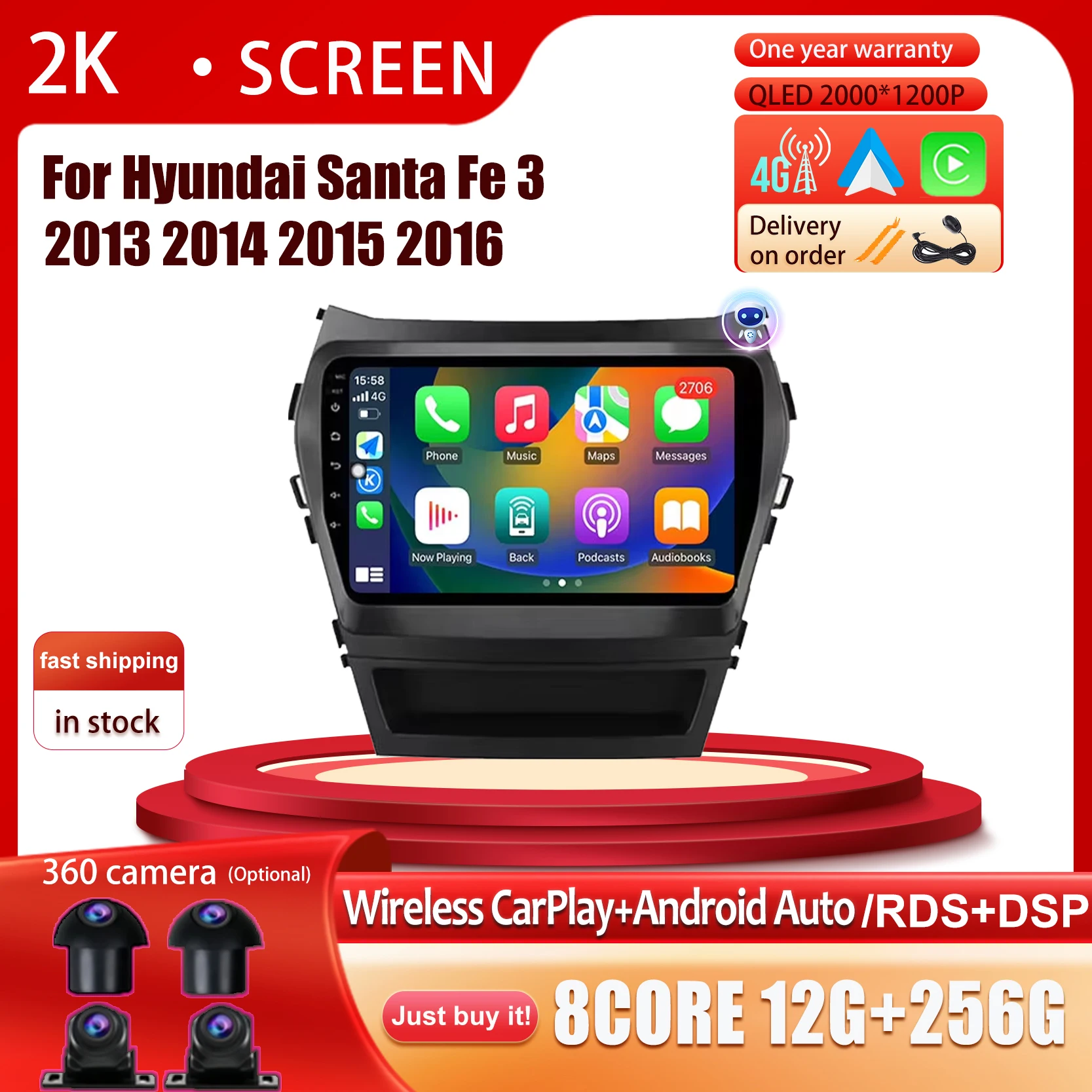 Android 14 Carplay Car Radio For Hyundai Santa Fe 3 2013 2014 2015 2016 Multimedia Stereo Player WiFi GPS Navigation Tools
Android 14 Carplay Car Radio For Hyundai Santa Fe 3 2013 2014 2015 2016 Multimedia Stereo Player WiFi GPS Navigation Tools
