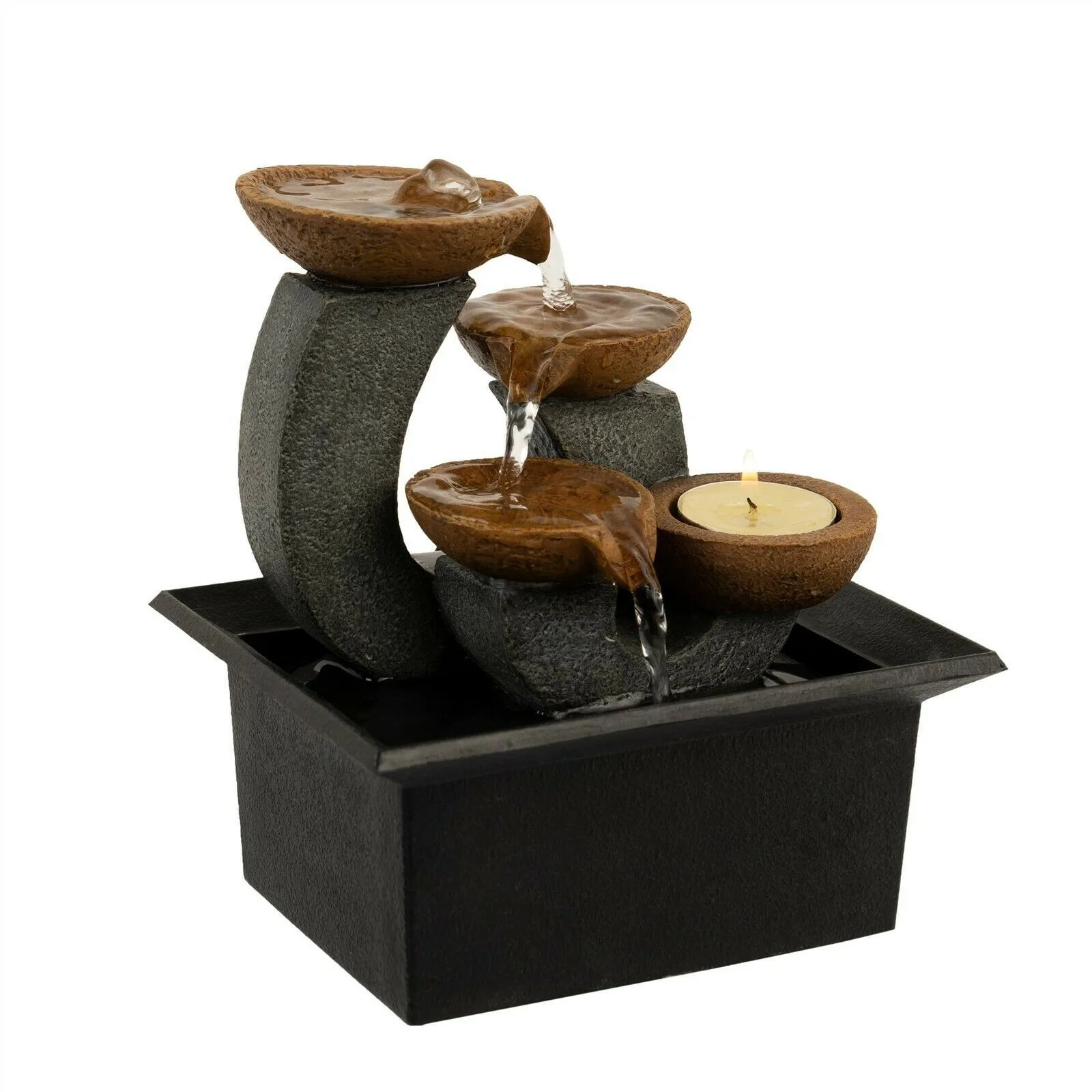 Tabletop Water Fountain Indoor 3 Tier Waterfall with Candle Holder Relaxing Flow for Home Office Spa Decor Stress Relief
Tabletop Water Fountain Indoor 3 Tier Waterfall with Candle Holder Relaxing Flow for Home Office Spa Decor Stress Relief