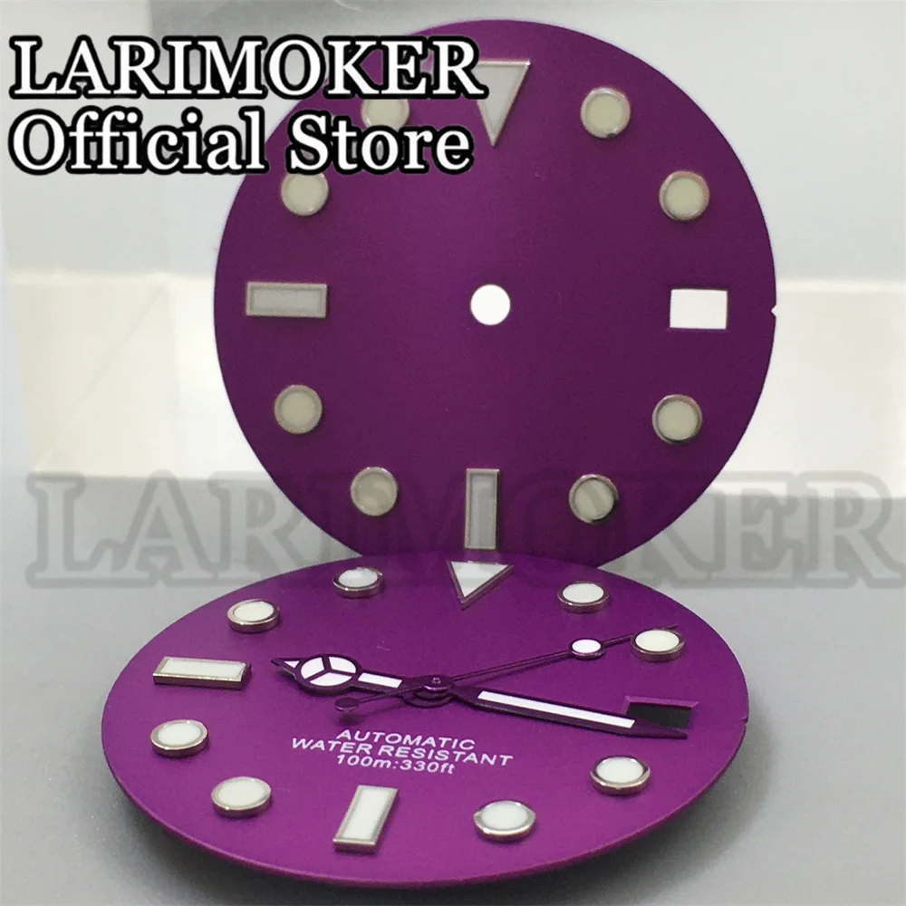 LARIMOKER 29mm Fit NH34 NH35 Movement Watch Dial Porple Dial With Porple Hand C3 Green Luminous
LARIMOKER 29mm Fit NH34 NH35 Movement Watch Dial Porple Dial With Porple Hand C3 Green Luminous