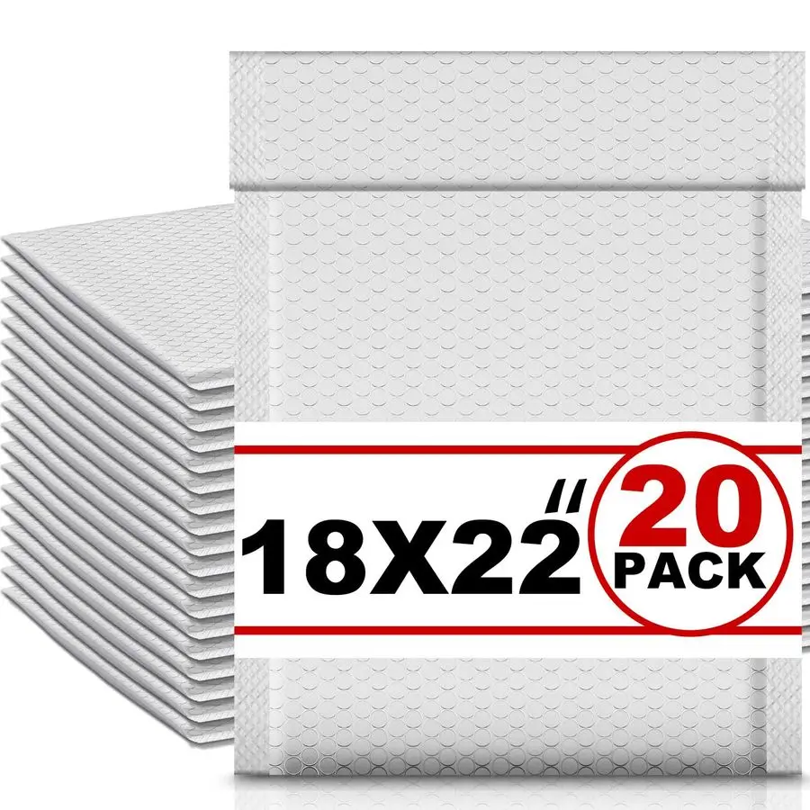 20 Pack Extra Large 18 x 22 Bubble Mailers Poly Padded Envelopes Cushioned Mailing Envelopes Bubble Padded Mailers Self Adhesive
20 Pack Extra Large 18 x 22 Bubble Mailers Poly Padded Envelopes Cushioned Mailing Envelopes Bubble Padded Mailers Self Adhesive
